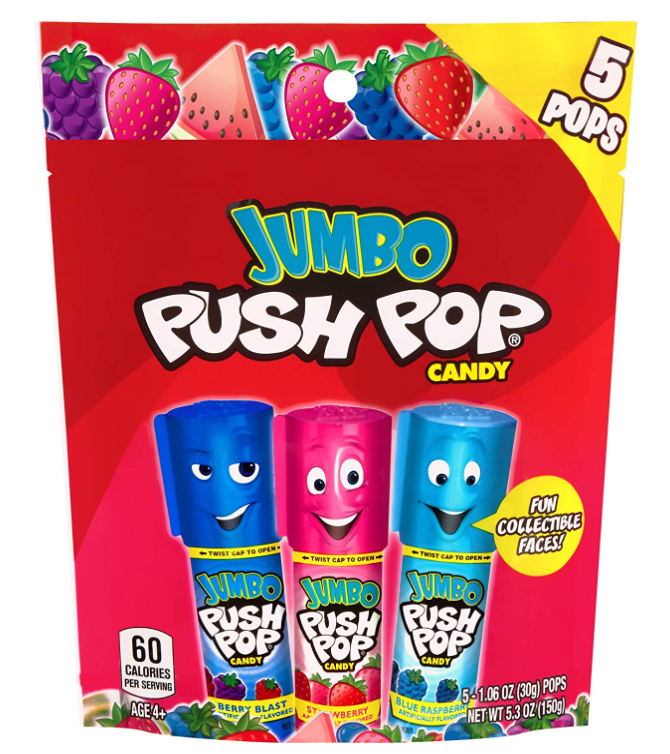 Topps - Push Pop Jumbo 5-Pk Bag x 8 Bags