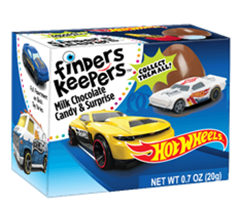 (S1-06) Box - MEXICO - Topps Finders Keepers - Hot Wheels Surprise Milk Choc Egg 0.7 oz (20g) x 6 units