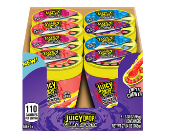 (S1-05) CHINA - Topps - Juicy Drop Gummy Dip 'N Stick 3.4oz (96g) x 8 units