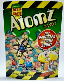 Toxic Waste Atomz Gusset Bag (Lemon, strawberry & blue raspberry 3 Flavors) - 2.12oz (60g) x 12 Units