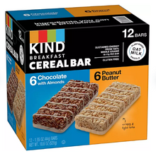 (S6-07) Treat Bars - KIND CEREAL BAR - Peanut Butter (6) + Chocolate with Almonds (6) x 1 Box