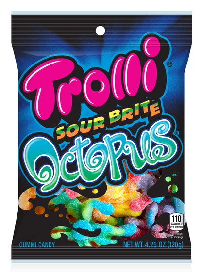 (S1-06) Box - Mexico- Trolli Peg Bag - Sour Brite Octopus 4.25 oz x 12 units - SugarMarket.ca