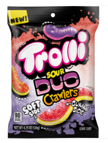 (S1-10) Us - Trolli Peg Bag - Duo Crawlers 4.25oz (120g) x 12 Units - SugarMarket.ca