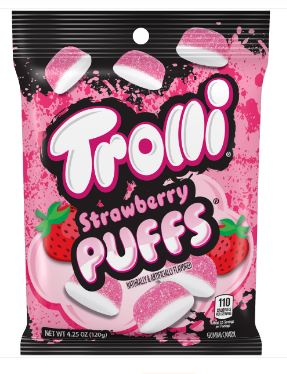 (S1-06) Box - US - Trolli Peg Bag - Strawberry Puff 4.25 oz x 12 units - SugarMarket.ca