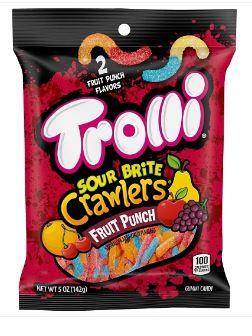 Trolli Peg Bag - Sour Brite Cralwer Fruit Punch 5oz(142g) x 12 Units