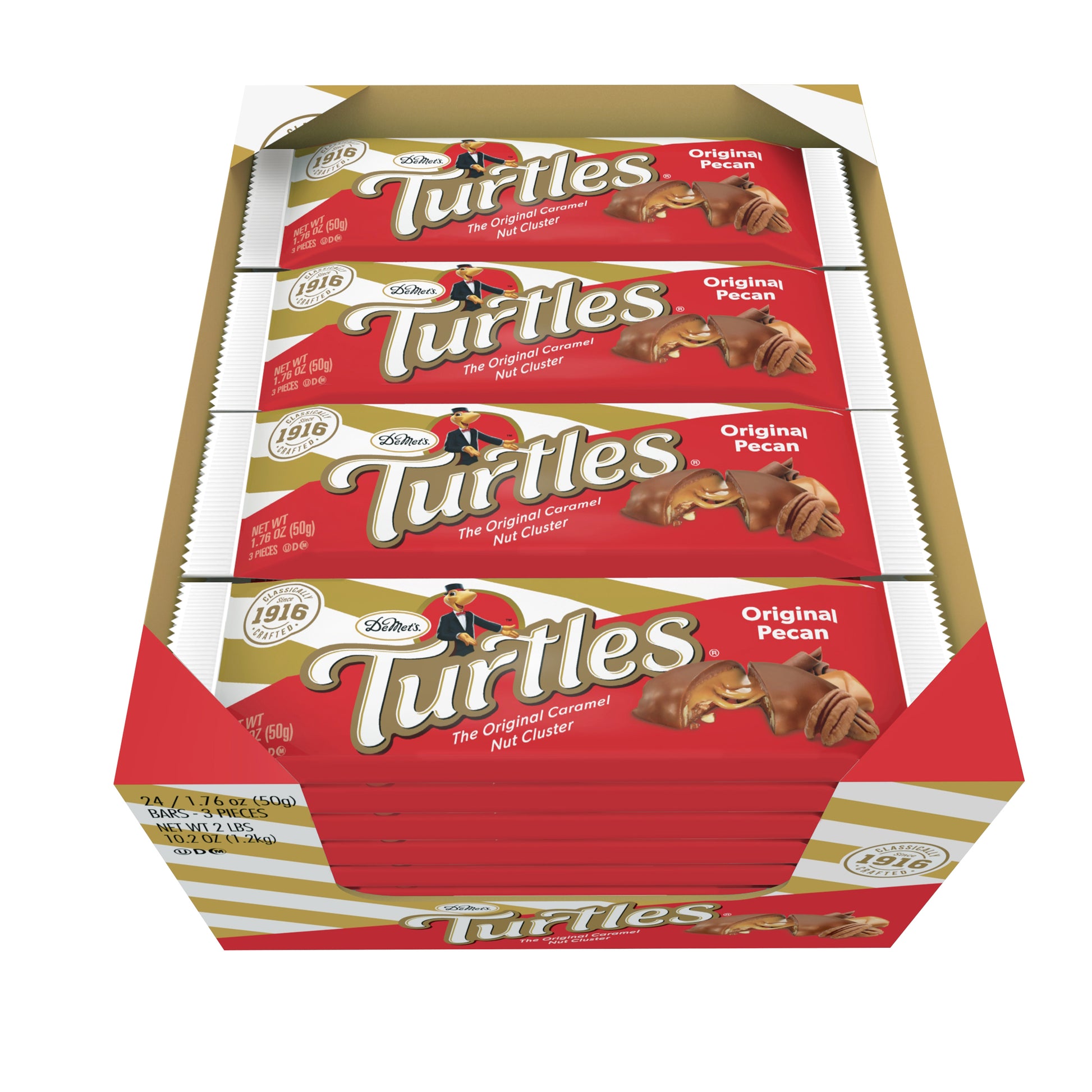 (S2-01) US - DeMet's Turtles Original (3PC) Bars -1.76oz (50g) x 24 Units