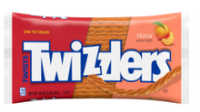 Twizzlers Twists Laydown Bag - Peach Flavored 16oz (454g) x 14 units