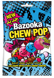 UK BAZOOKA SHARE BAGS - CHEW POP 140G x 12 Peg Bags