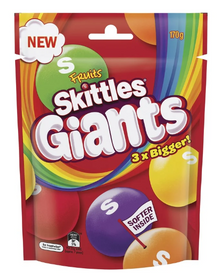 UK Skittles Giants - Fruit Share Bag x 170g x 15 units