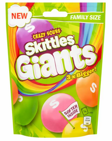 SINGLE - UK Skittles Giants Sour Sweets Share Bag x 170g x 1 unit