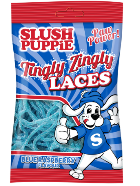 (S4-01) Slush Puppie - Tingly Zingly Laces - Blue Raspberry 120g x 12 Units
