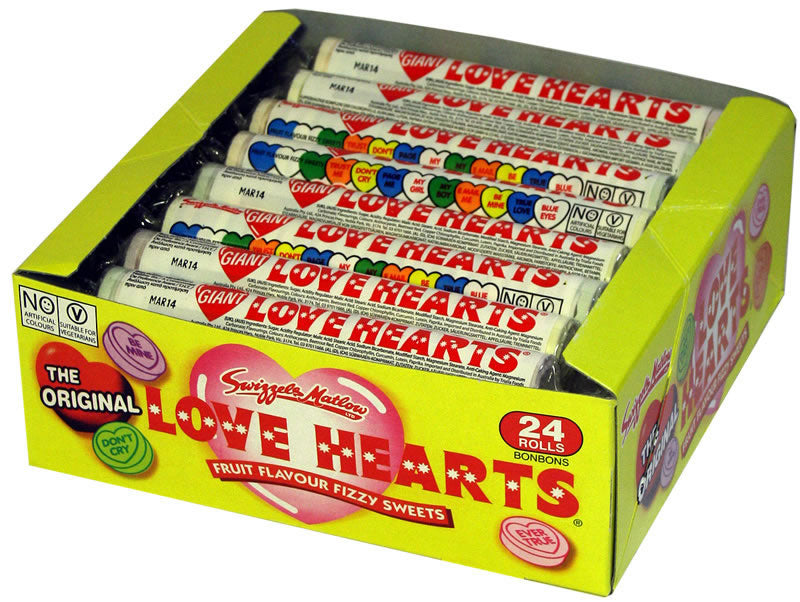 (S4-01) UK Swizzels Giant Love Hearts X 24 units