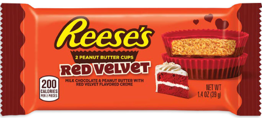 (S4-03)US -  Valentine -  REESES - Red Velvet Peanut Butter Cups - Standard Size 1.4oz (39g) x 24 Units