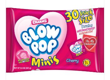 Valentine - Charms Blow Pop Minis Snack - 8.5oz (241g) x 1 Bag - SugarMarket.ca