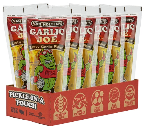 (S5-03) Box - US - Van Holten - King Size Pickle-in-a-Pouch - Garlic Joe x 12 units (Buyer is responsible if Pickle Juice may leak during shipping)