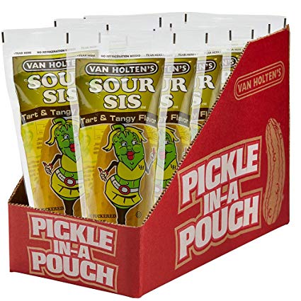 (S5-03) Box - US - Van Holten - King Size Pickle-in-a-Pouch - Sour Sis x 12 units (Buyer is responsible if Pickle Juice may leak during shipping) - SugarMarket.ca
