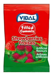 Vidal - Strawberries Filled - Peg 170g x 12 bags