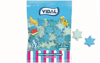 (S8-06) XMAS - BULK - VIDAL CHRISTMAS GUMMIES - SNOWFLAKES 2.2LB (1KG) X 1 BAG