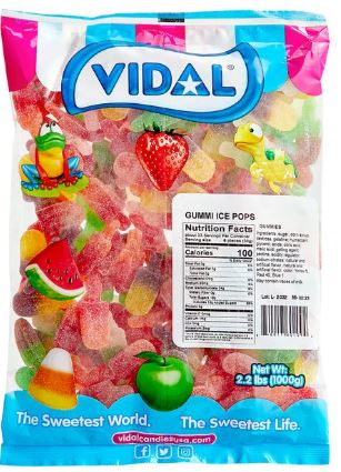 (S3-02) SPAIN - Bulk - Vidal Gummi Ice Pops 2.2lb (1kg) x 1 Bag