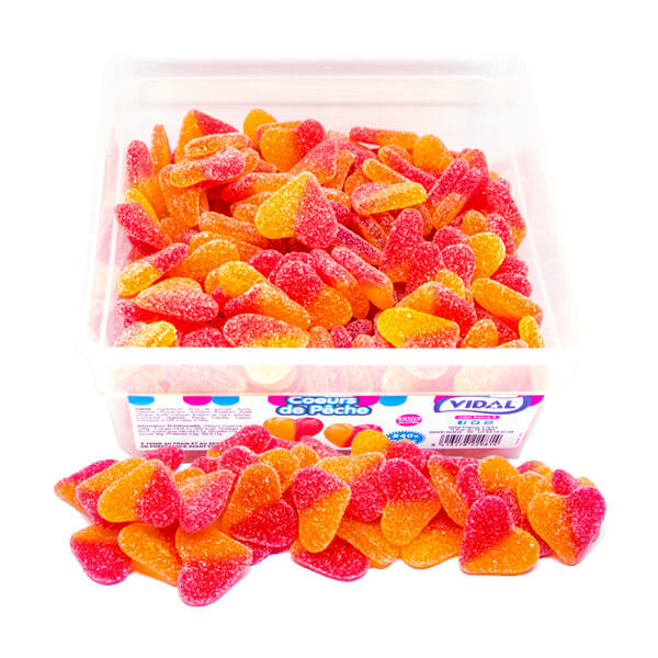 UK Bulk - Vidal Peach Hearts 5p Tub x 120 unit