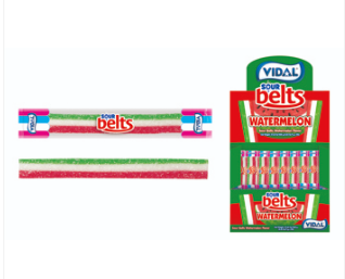 (S3-03) Bulk - Vidal Sour Wrapped Belts - Watermelon (150 pieces) x 1 Box