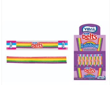 (S3-02) SPAIN - Bulk - Vidal Sour Wrapped Rainbow Belts (150 pieces) x 1 Unit