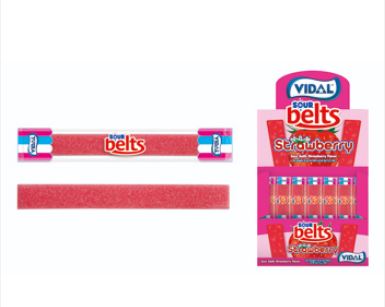 (S3-02) Spain - Bulk - Vidal Sour Wrapped Belts - Strawberry (150 pieces) x 1 Box