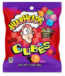 (S1-08) US - Peg Bag - Warheads Sour Chewy Cubes 3.5oz x 12 units