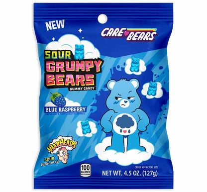 (S1-08) US - Warheads SOUR GRUMPY BEARS Peg Bag - 4.5oz (127g) x 12 Units