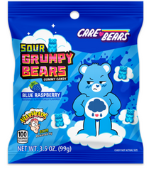 (S1-08) US - Warheads SOUR GRUMPY BEARS Peg Bag - 3.5oz (99g) x 12 Units