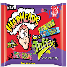 Warheads Sour Taffy Bars, 12-PK 3.59oz (102g) x 24 units