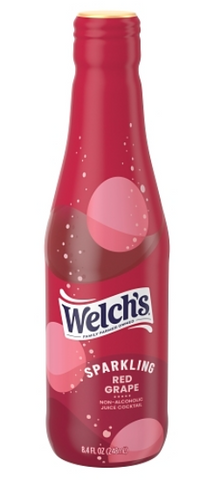 (S5-03) Us - Beverage - Glass Bottles - Welch - Sparkling RED Grape Juice 8.4 fl oz (243g) x 12 units (Only shipped by Pallet, min $1500 entire order) (Buyer is responsible if drinks may leak during shipping and weather)