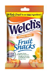 (S7-05) Box - US- Peg Bag - Welch's Fruit Snacks -  Mango Peach  5oz(142g) x 12 Units - SugarMarket.ca