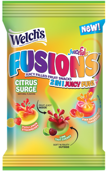 Variety Pack - 1 unit x WELCHS Fusions Citrus Surge 4 oz (113g) , WELCHS Fusions Tropical Tornado  4oz (113g) , WELCHS Fusions Original Fruits 4oz (113g)