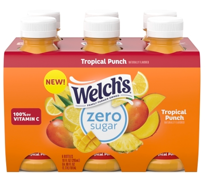 Beverage - Welchs - Zero Sugar - Tropical Punch 10 fl oz (295ml) x 6 Bottles