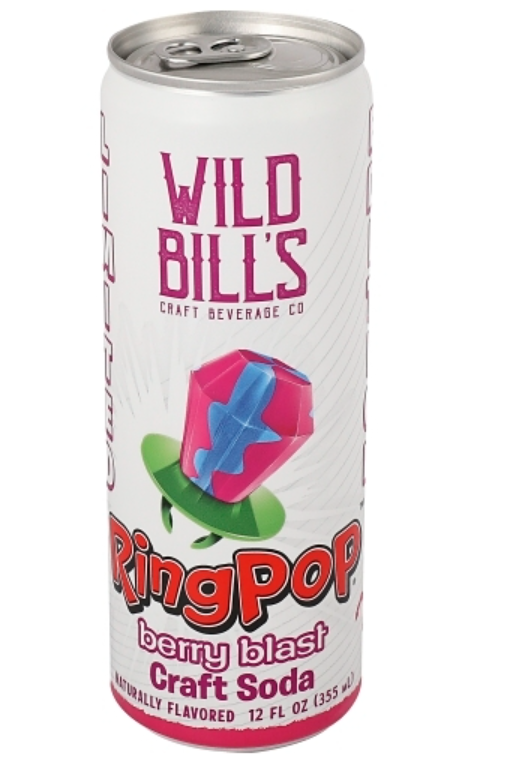 (S5-09) BEVERAGE - Wild Bill Soda Ring Pop - Berry Blast 12 fl oz (355ml) x 12 Units (Buyer is responsible if drinks may leak during shipping and weather)