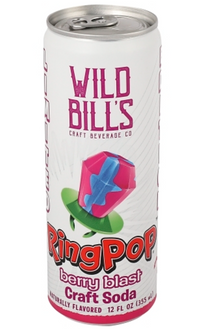 (S5-09) BEVERAGE - Wild Bill Soda Ring Pop - Berry Blast 12 fl oz (355ml) x 12 Units