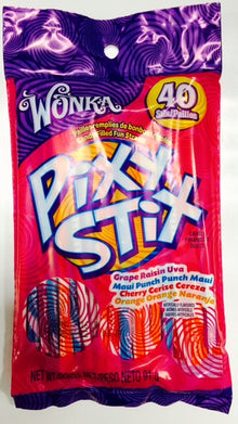 Wonka Pixy Stix - 40 stix Peg Bag x 12 units