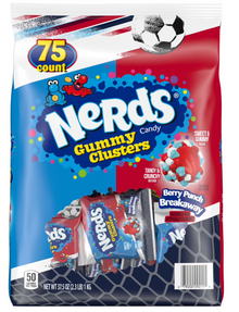 (S6-14) World Cup - USA Breakaway - Nerds Gummy Clusters - Berry Punch Rush Treat Size (75 Pieces) - 37.5oz (1Kg) x 1 Bag