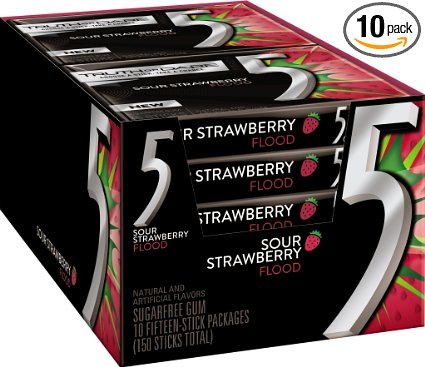 Wrigley Five - Sour Strawberry Flood  x 10 units