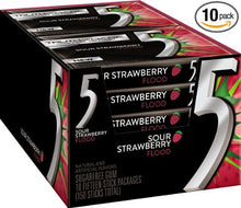 Wrigley Five - Sour Strawberry Flood  x 10 units