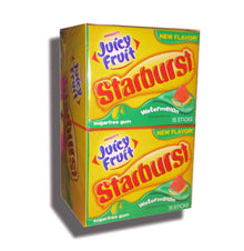 Wrigley Slim Pak Juicy Fruit Starburst Gum - Watermelon x 10 units