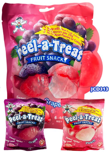 (S6-14) Royal Family - WW Peel-a-Treat Gummy - Grape and Peach 10-Pk 5.5oz (156g) x 10 Bags