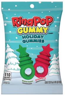 (S8-05) Xmas - Ring Pop Holiday Gummies Peg Bag 3.4oz (96g) x 8 Units