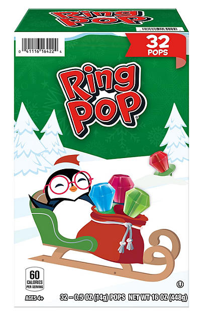 (S4-03) XMAS - Ring Pop Lollipop - Variety Pack 0.5oz (42g) x 32 units