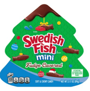 (S8-03) XMAS - SWEDISH FISH MINI FUDGE COVERED 3.17oz (89g) x 6 Units
