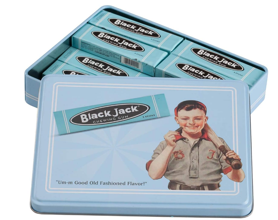 (S1-06) XMAS - Black Jack Gum Tin 10-PK x 6 Tins