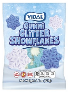 XMAS - Vidal Glitter Snowflakes Gummies Peg Bag - 3.5oz(99g) x 14 Units