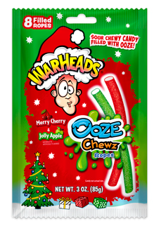 (S8-09) XMAS - WARHEADS Ooze Chewz Holiday Ropes 3oz (85g) x 12 Bags