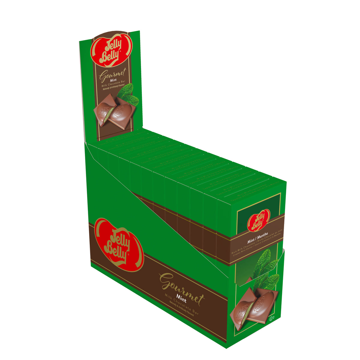 XMAS Jelly Belly - Mint Filled Chocolate Bar 49.6g x 24 units (2x12 units)